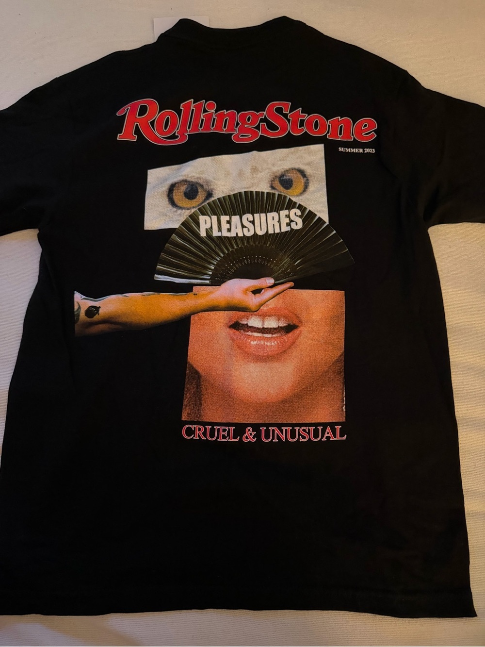 PLEASURES x Rolling Stone Media Crew 2023 Graphic T-Shirt Black Men’s M NWT - Picture 7 of 9